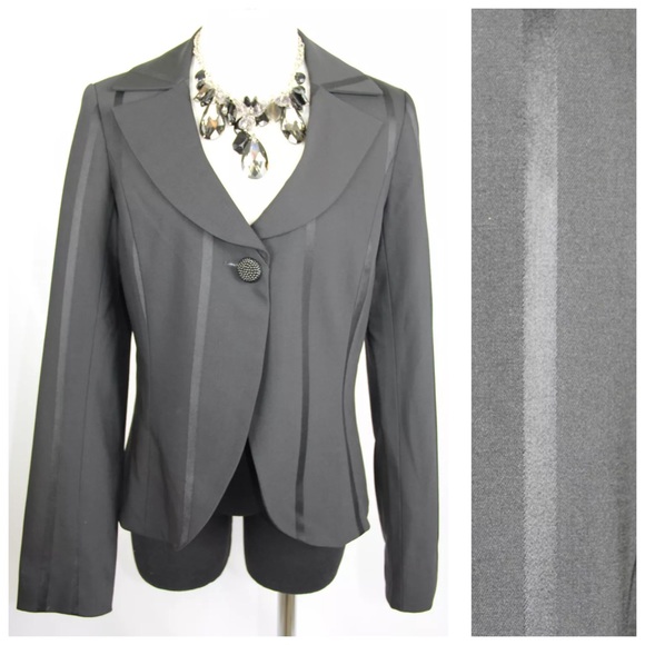 Di Vita Gorgeous Black Satin Trim Jacket - Picture 1 of 5